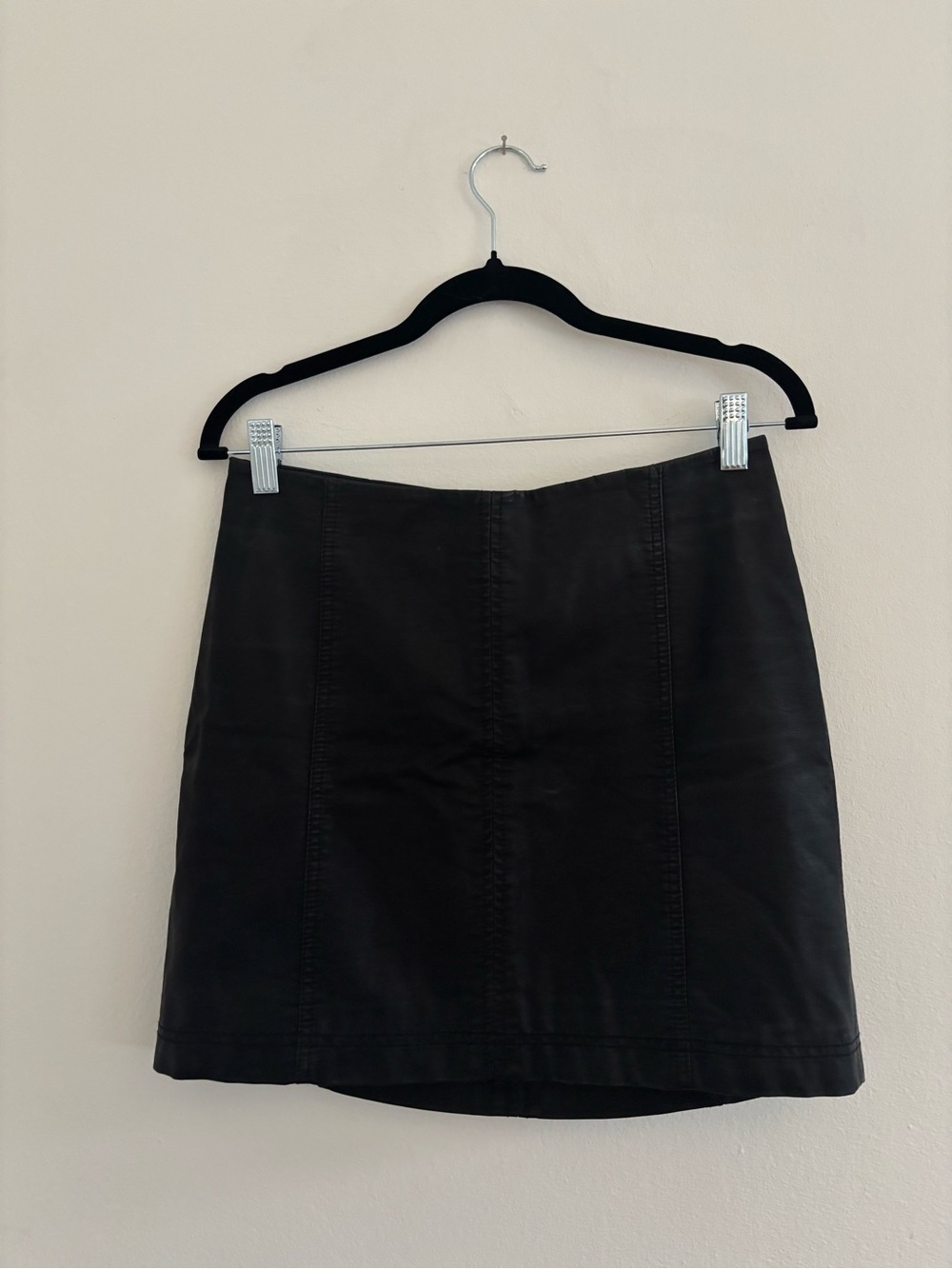 Free People Black pleather Mini Skirt
